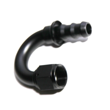 10AN AN-10 Fitting Black 180 Degree Swivel Fuel Oil Gas Line Push On Hose End