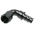 1x 12AN AN-12 Fitting Black 90 Degree Swivel Fuel Oil Gas Line Push On Hose End