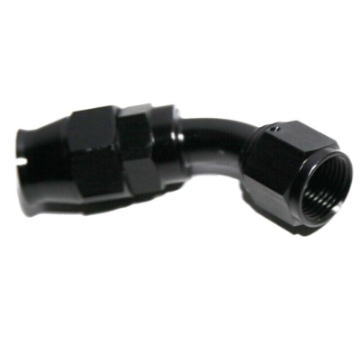 1x 8AN AN-8 Fitting Black 45° Degree Swivel Fuel Oil Gas Line PTFE Hose End New