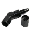 1x AN8 8AN AN-8 45 Degree Swivel Fuel Oil Gas Line End Union Elbow Fitting Black