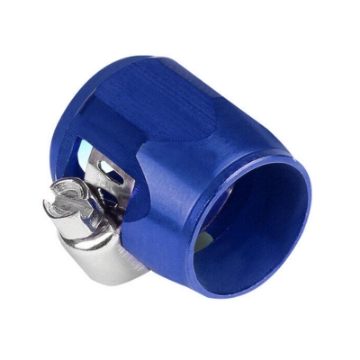 1x AN8 AN-8 Push On Hose End Cover Clamp Finisher Blue Aluminum Anodized Fitting