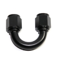 1x Black AN6 Female to 6AN AN-6 Female 180 Degree U Shape Swivel Fitting Adapter