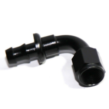 1x90 Degree AN6 6AN AN-6 Swivel Fuel Oil Gas Line Push-on Hose End Fitting Black