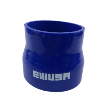 3.5" to 3" I.D. Universal 4-Ply Straight Silicone Hose Coupler Blue