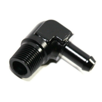 3/8NPT Male to 3/8" Hose Barb Black 90 Degree Aluminum Fitting Adapter Universal