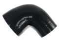 Picture of 4" I.D. to 3" I.D. 90 Degree Silicone hose Coupler 4 layer polyester Black