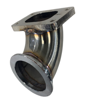 Picture of 90 Degree T2-4 Bolt to 2.5" Vband Turbo Charger Flange Adapter+Gasket+Clamp
