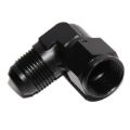 AN10 10AN Female to AN-10 Male 90 Degree Swivel Fuel Oil Gas Line Fitting Black
