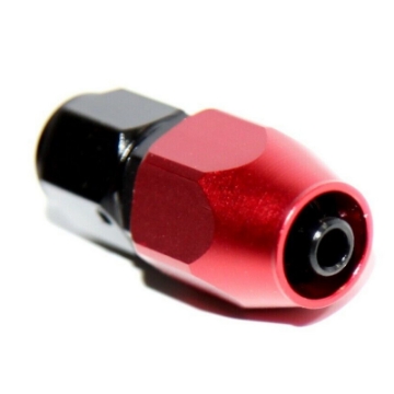 Black + Red 0 Degree AN4 Swivel-Seal Fuel Oil Gas Line Hose End Fitting Adapter