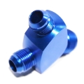 BLUE AN10 10-AN Male toAN12 12-AN Male Two Male Flare Y-Block Fitting Adapter