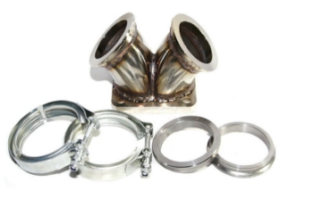 Picture of EMUSA 2.5" Inch Turbo Exhaust Pipe Mild Steel 63mm V-Band Clamp+2 x Flange New