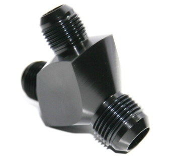 Picture of Fitting Adapter 3-Way Y-Block AN12 12-AN Male to (two) AN10 10-AN Male BLACK