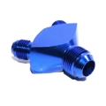 Fitting Adapter 3-Way Y-Block AN12 12-AN Male to (two) AN8 8-AN BLUE