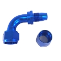 (one) 16AN AN16 90 Degree Swivel Oil/Fuel/Gas Line Hose End Fitting Adapter Blue