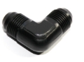 Picture of (one) 90 Degree AN8 8AN Male to AN-8 Male Swivel Fuel Oil Gas Line Fitting Black
