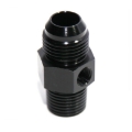 (one) AN10 Male to 1/2NPT Male Straight Flare Fitting w/ 1/8NPT Gauge Port
