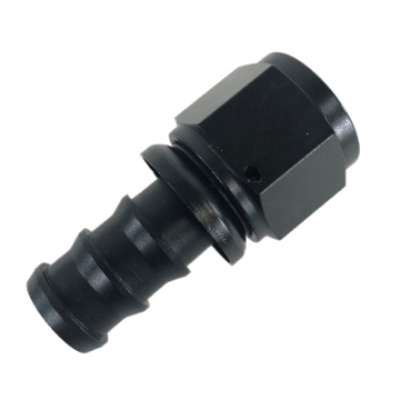 (one) AN12 Straight Push Lock Oil/Fuel/Gas Hose Line End Fitting Adapter Black