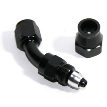 (one) AN4 4AN AN-4 45° Degree Swivel Fuel Oil Gas Line Hose End Fitting Black