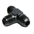 (one) AN8 8-AN Male to 2x AN8 8-AN Male Black 3-Way Tee T-Piece Fitting Adapter