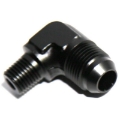 (one) AN8 8AN Male to 1/4NPT Male 90 Degree Fuel Oil Gas Line Fitting Adapter