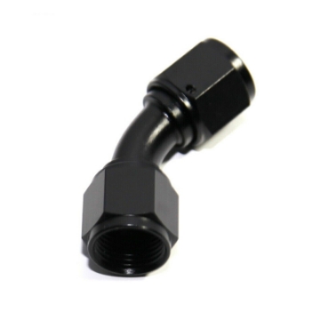(one) AN8 Female to 8AN AN-8 Female 45 Degree Flare Swivel Fitting Adapter Black