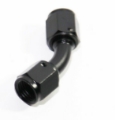 Picture of (one) Black AN4 Female to 4AN AN-4 Female 45 Degree Flare Swivel Fitting Adapter