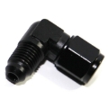 (one) Black AN4 Female to 4AN AN-4 Male 90 Degree Flare Swivel Fitting Adapter