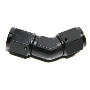 (one) Black AN6 Female to 6AN AN-6 Female 45 Degree Flare Swivel Fitting Adapter