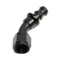 (one)45 Degree AN8 8AN AN-8 Black Push On/ Push Lock Hose End Fitting Adapter