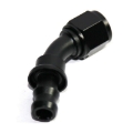 (one)45 Degree AN8 8AN AN-8 Black Push On/ Push Lock Hose End Fitting Adapter