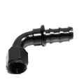 (one)90 Degree AN10 10AN AN-10 Push On/ Push Lock Hose End Fitting Adapter Black