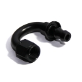 (one)AN6 6AN AN-6 180° Swivel Fuel Oil Gas Line Push-on Hose End Fitting Black