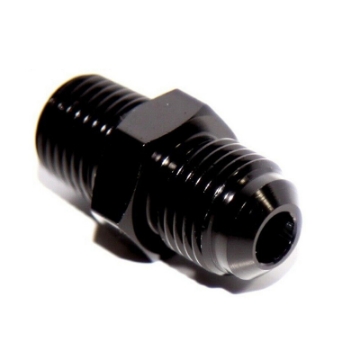 Straight Black -6AN Male to 1/4NPT Male Hose End Fitting Adapter Flare Universal