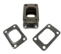 Picture of Straight T2-4 Bolt to T3-4 Bolts Turbo Charger Flange Conversion Adapter+Gasket