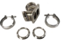 Picture of T4-4Bolt to Twin 2.5" V-Band Turbo Charger Flange Adapter with Clamps & Flanges