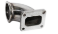 Picture of VERTICAL T4 Flange to 3" V-band Flange 90Degree Elbow Pipe Adapter